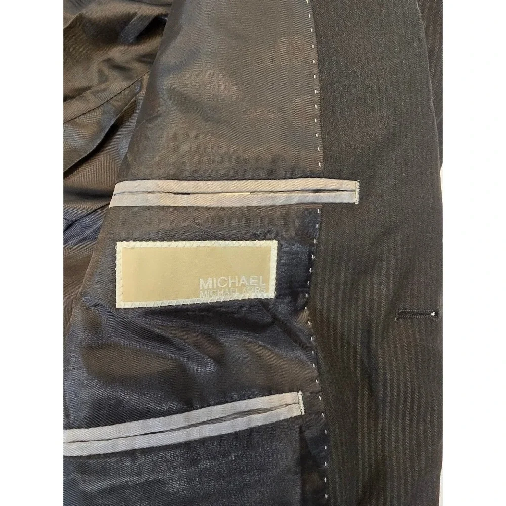 Michael Kors‎ Blazer Sport Coat Two Button Textured Black Size 44S